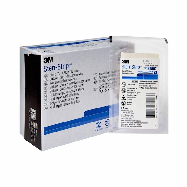Steri-Strip Skin Closure Strip 1/2 X 4 Inch Nonwoven Material Flexible Strip Tan, 1200PK B1557 - main